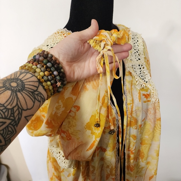Free people lost in love golden yellow kimono - Picture 15 of 16